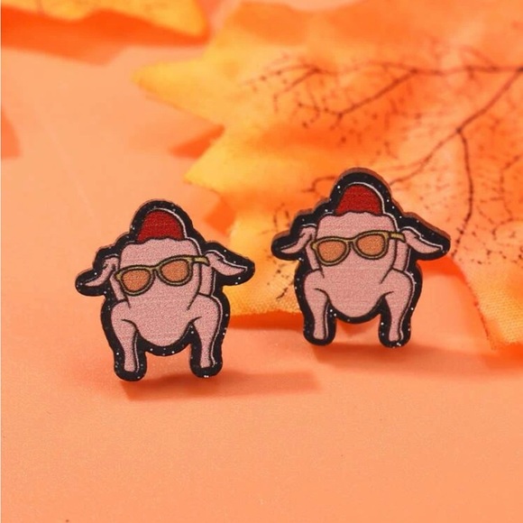 Acrylic Turkey FRIENDS Stud Earrings - Picture 3 of 5